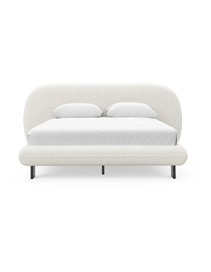 Brune Queen Bed Frame In Canvas Ivory image 2