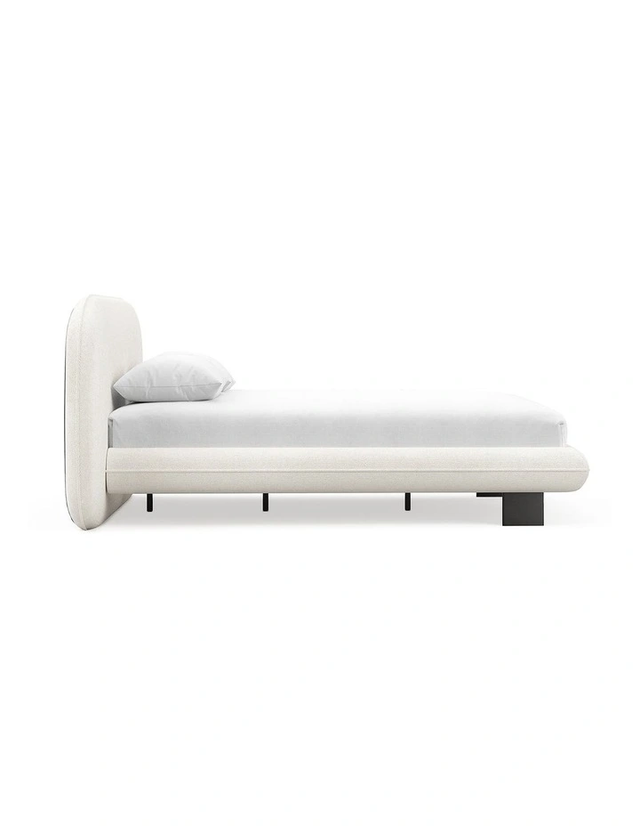 Brune Queen Bed Frame In Canvas Ivory image 3