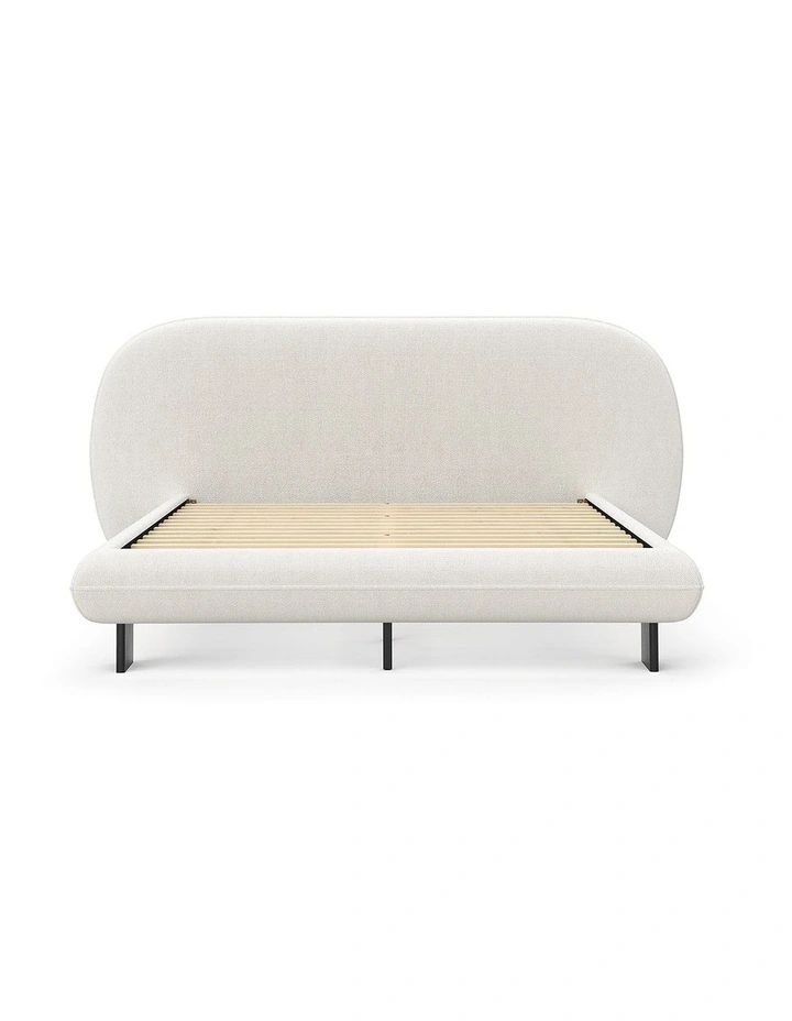 Brune Queen Bed Frame In Canvas Ivory image 4