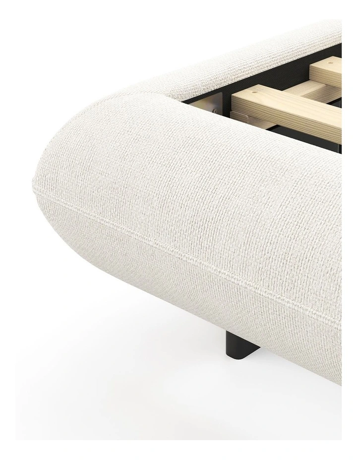 Brune Queen Bed Frame In Canvas Ivory image 6