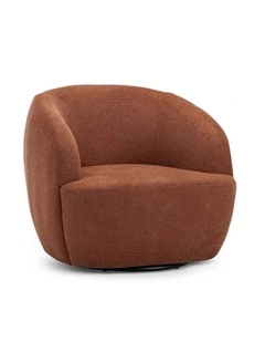 Cuddle Swivel Armchair in Rust Orange