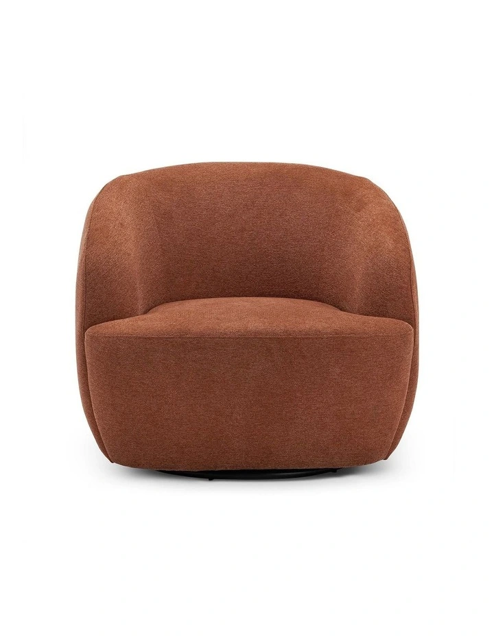 Cuddle Swivel Armchair in Rust Orange image 2