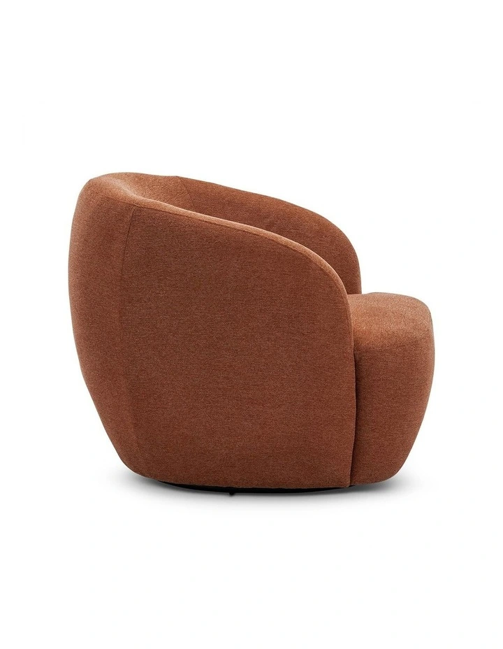 Cuddle Swivel Armchair in Rust Orange image 3