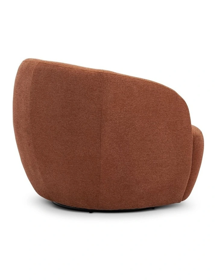 Cuddle Swivel Armchair in Rust Orange image 4
