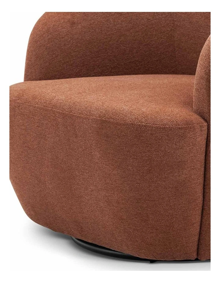 Cuddle Swivel Armchair in Rust Orange image 6