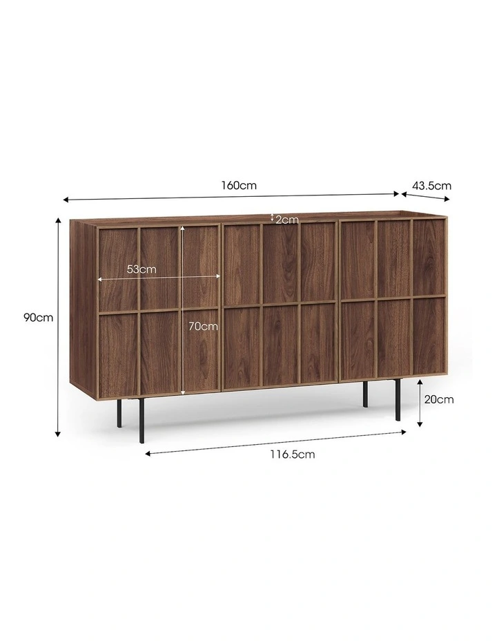 Linea Sideboard Cabinet 160cm In Light Walnut image 5