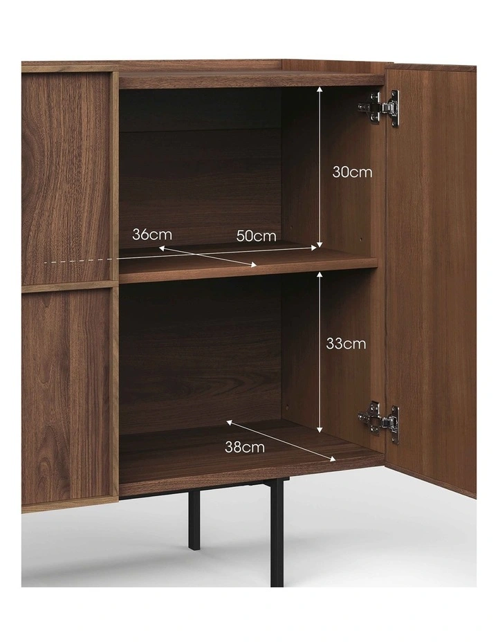 Linea Sideboard Cabinet 160cm In Light Walnut image 6