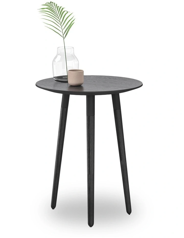 Nochio Oak Round Side Table In Black image 1
