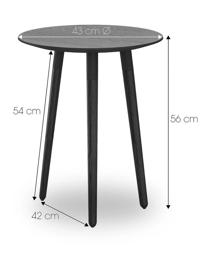 Nochio Oak Round Side Table In Black image 5