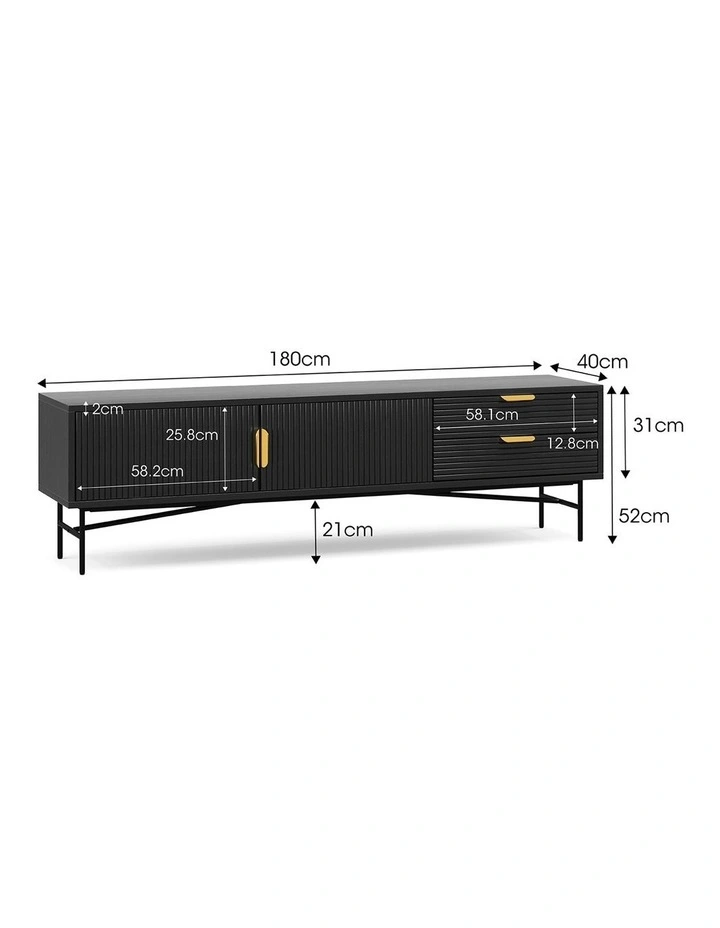 Kina Ripple Tv Entertainment Unit 180cm In Black Oak image 7