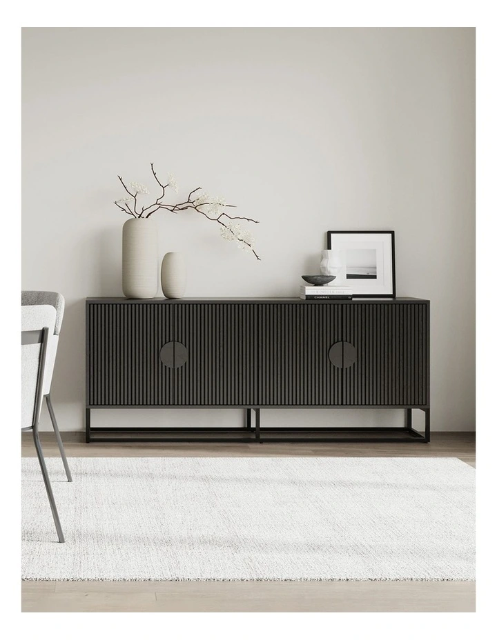 Braxton Ripple Sideboard Buffet In Black Oak image 2