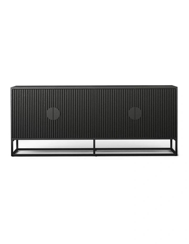 Braxton Ripple Sideboard Buffet In Black Oak image 4
