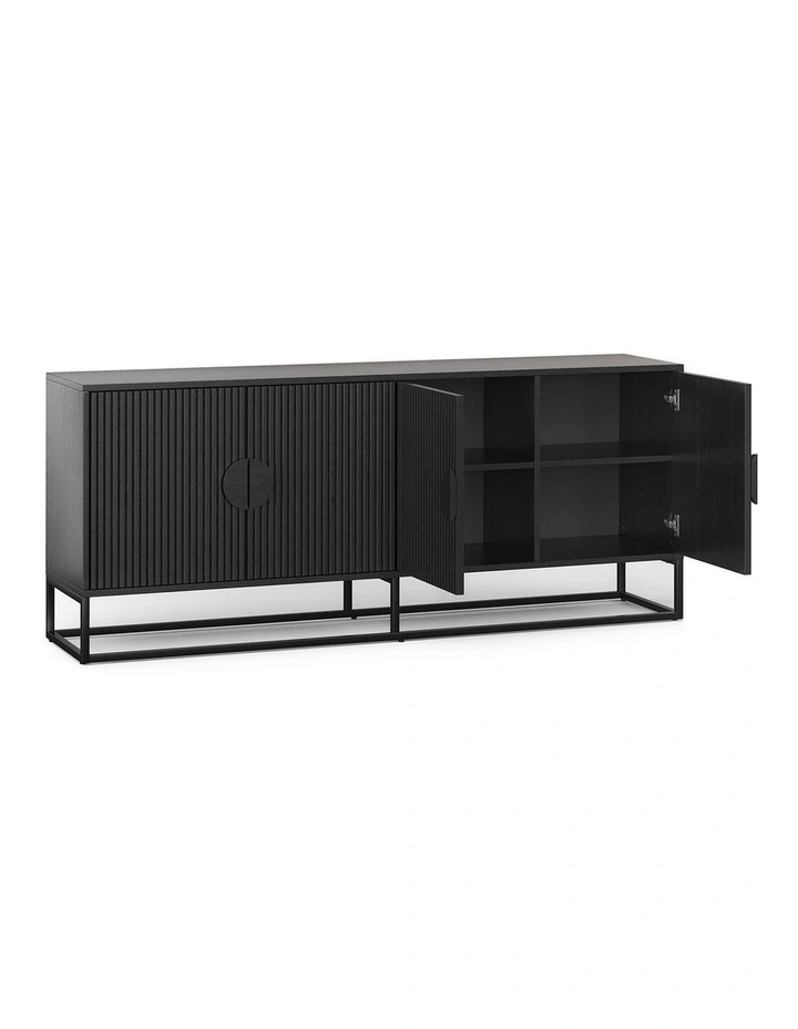 Braxton Ripple Sideboard Buffet In Black Oak image 5