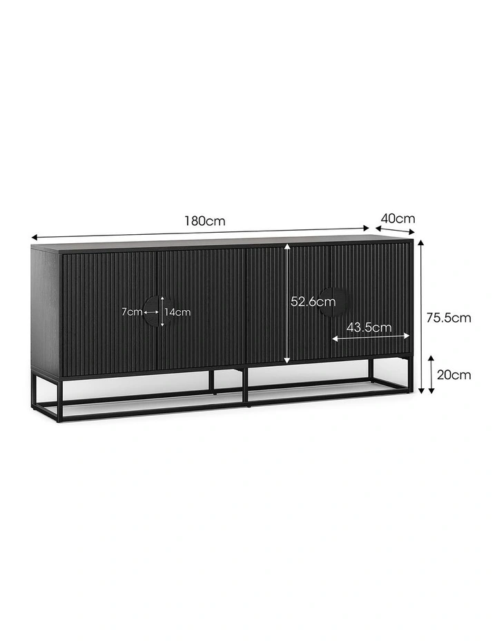 Braxton Ripple Sideboard Buffet In Black Oak image 6