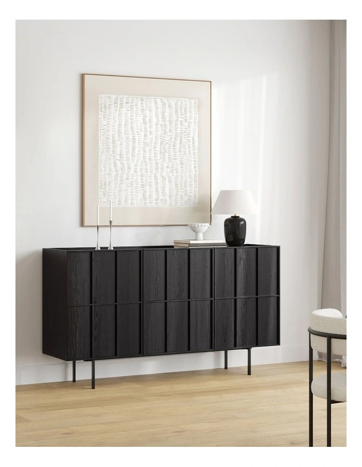 Linea Sideboard Cabinet 160cm In Black Oak image 3