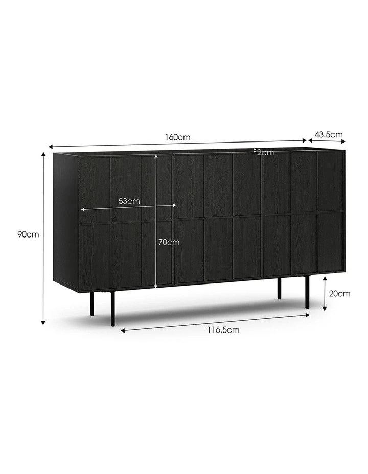 Linea Sideboard Cabinet 160cm In Black Oak image 6