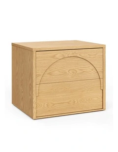Aurora Arch 2 Drawer Bedside Table In Natural Oak