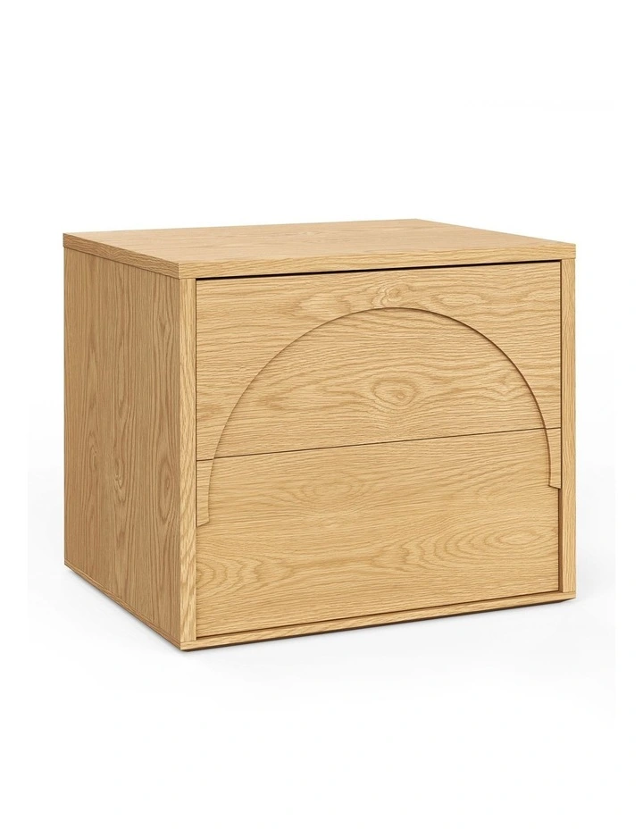 Aurora Arch 2 Drawer Bedside Table In Natural Oak image 1