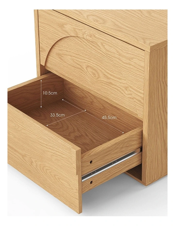 Aurora Arch 2 Drawer Bedside Table In Natural Oak image 7