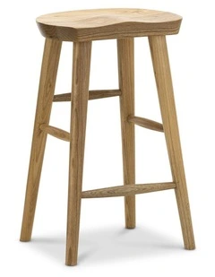 Kuni Tractor Seat Solid Barstool 65cm In Natural