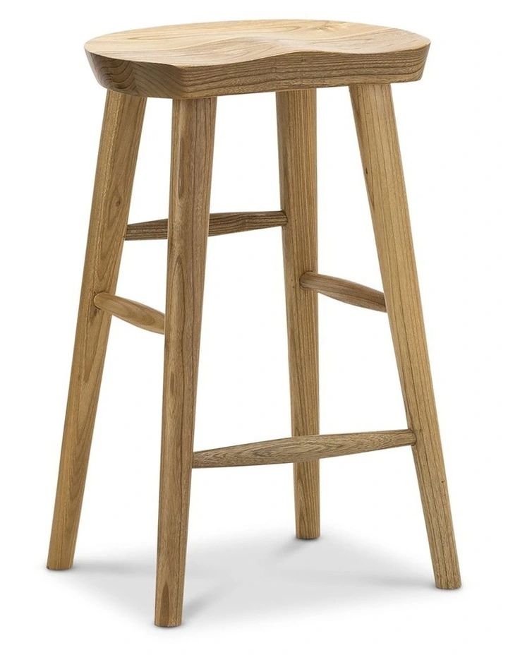 Kuni Tractor Seat Solid Barstool 65cm In Natural image 1