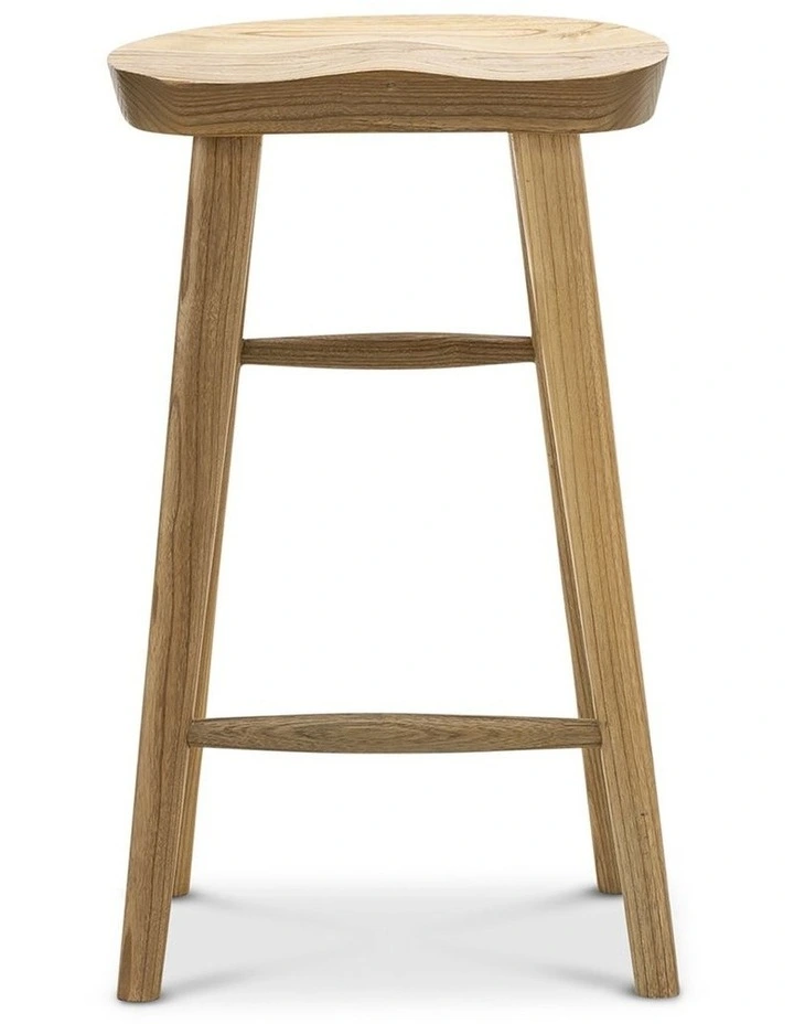 Kuni Tractor Seat Solid Barstool 65cm In Natural image 2