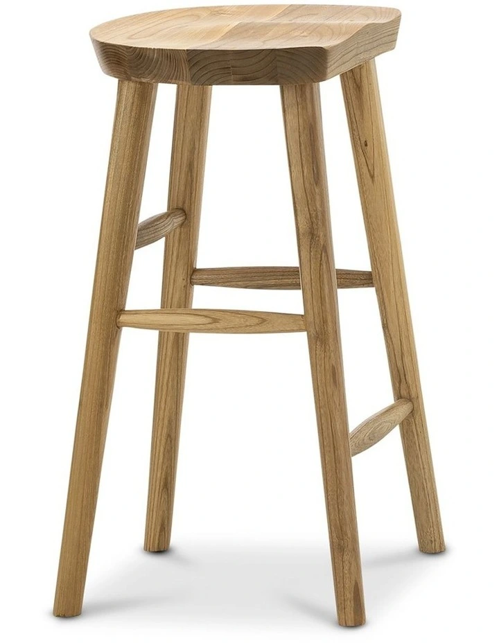 Kuni Tractor Seat Solid Barstool 65cm In Natural image 3