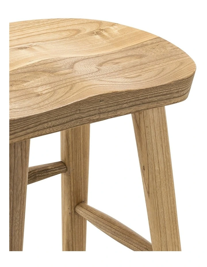 Kuni Tractor Seat Solid Barstool 65cm In Natural image 4