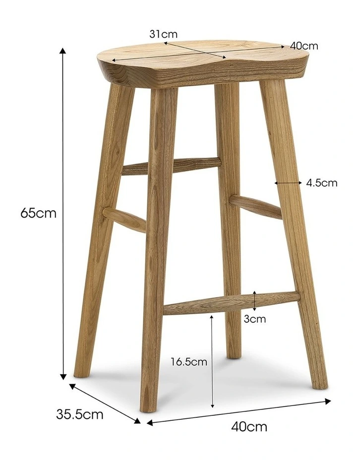 Kuni Tractor Seat Solid Barstool 65cm In Natural image 7