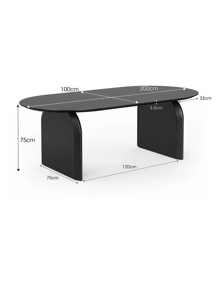 Arco Oval Oak Dining Table 200cm In Black image 7