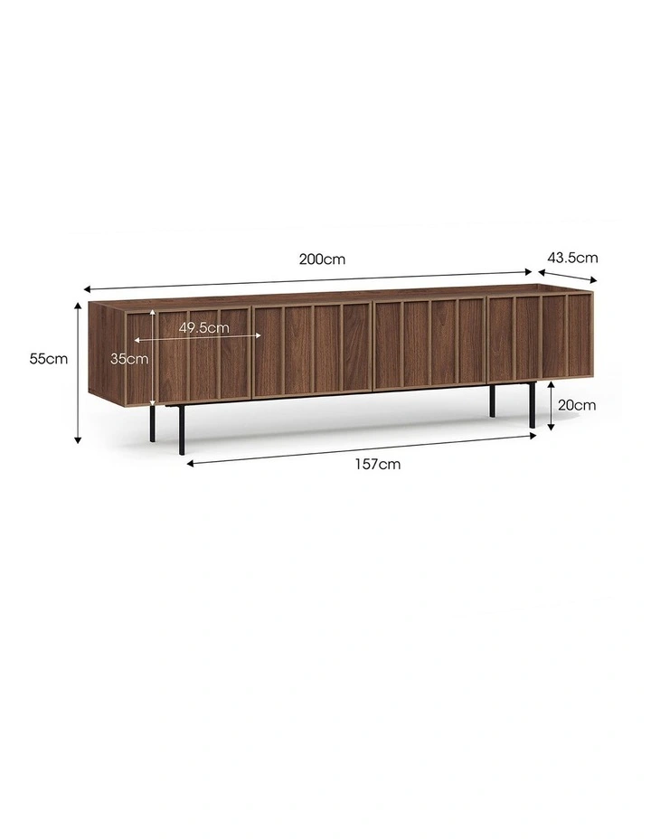 Linea Tv Entertainment Unit 200cm In Light Walnut image 6