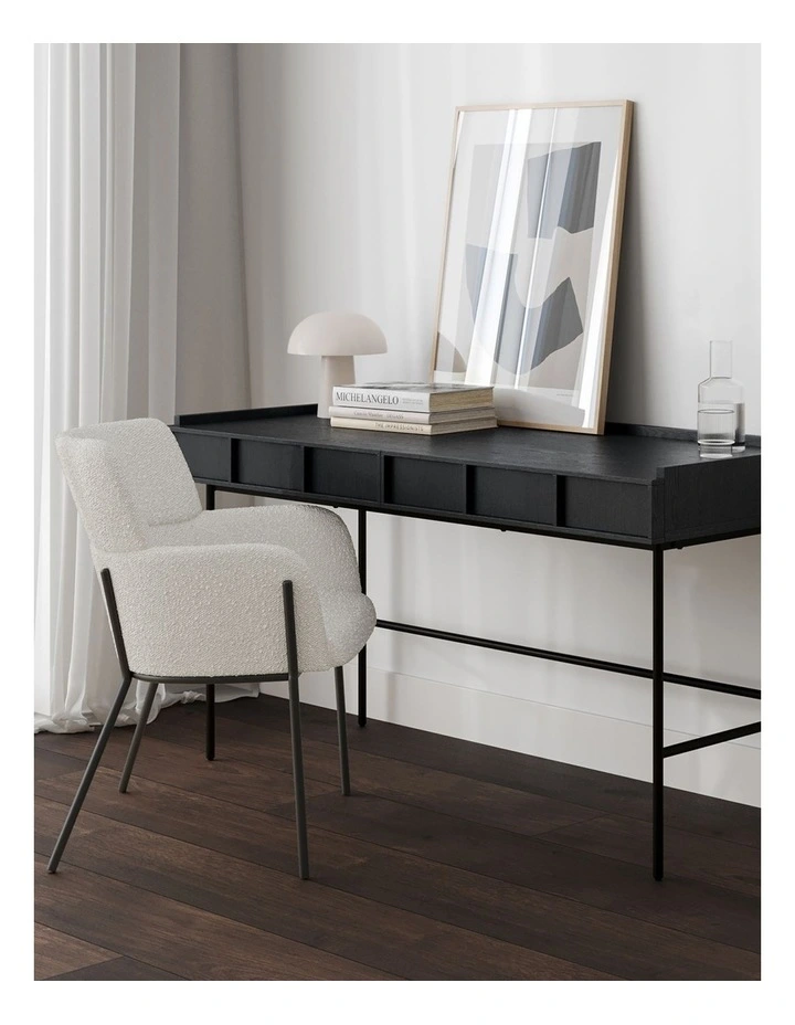 Linea 2 Drawer Desk 140cm in Black Oak image 2