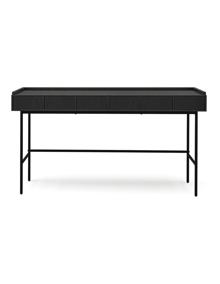 Linea 2 Drawer Desk 140cm in Black Oak image 4