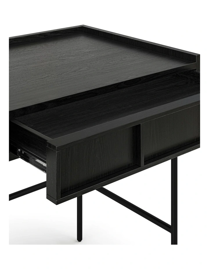 Linea 2 Drawer Desk 140cm in Black Oak image 5