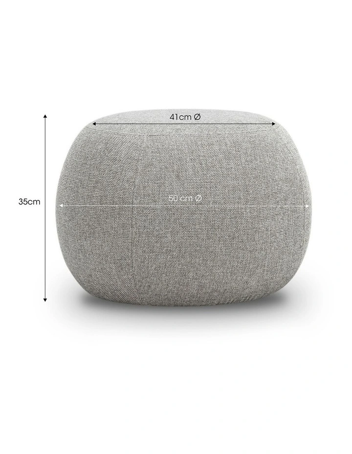 Venus Round Ottoman Pouf in Light Grey image 6