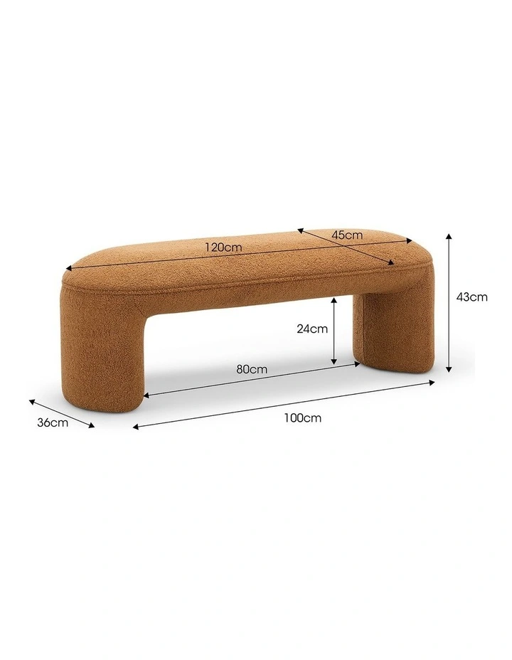 Remi Bench Seat 120cm in Teddy Rust image 7