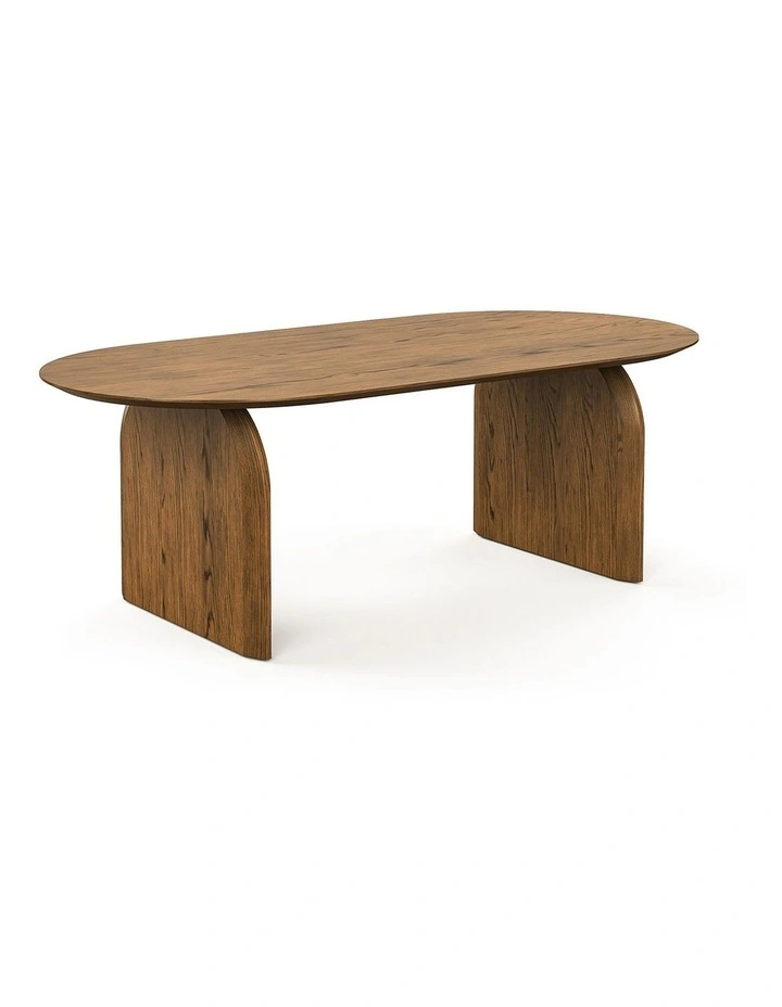 Arco Oval Oak Dining Table 200cm In Brown image 1
