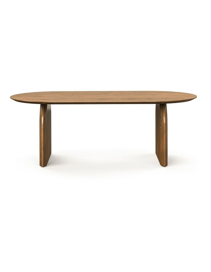Arco Oval Oak Dining Table 200cm In Brown image 2