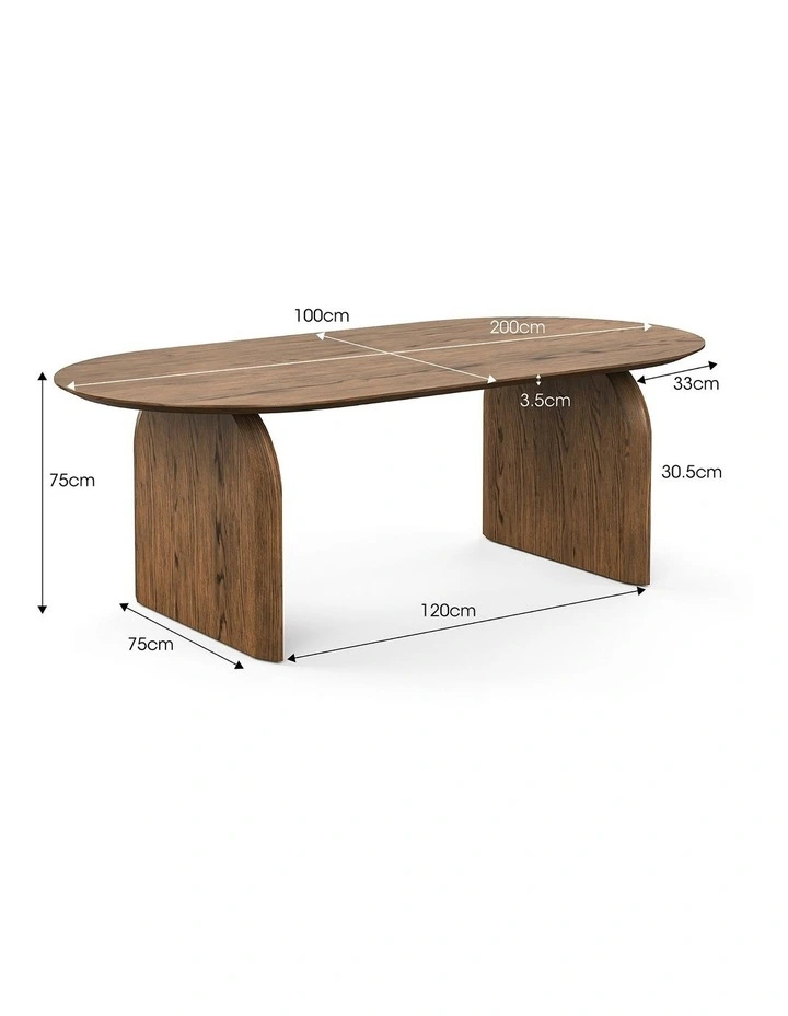 Arco Oval Oak Dining Table 200cm In Brown image 7