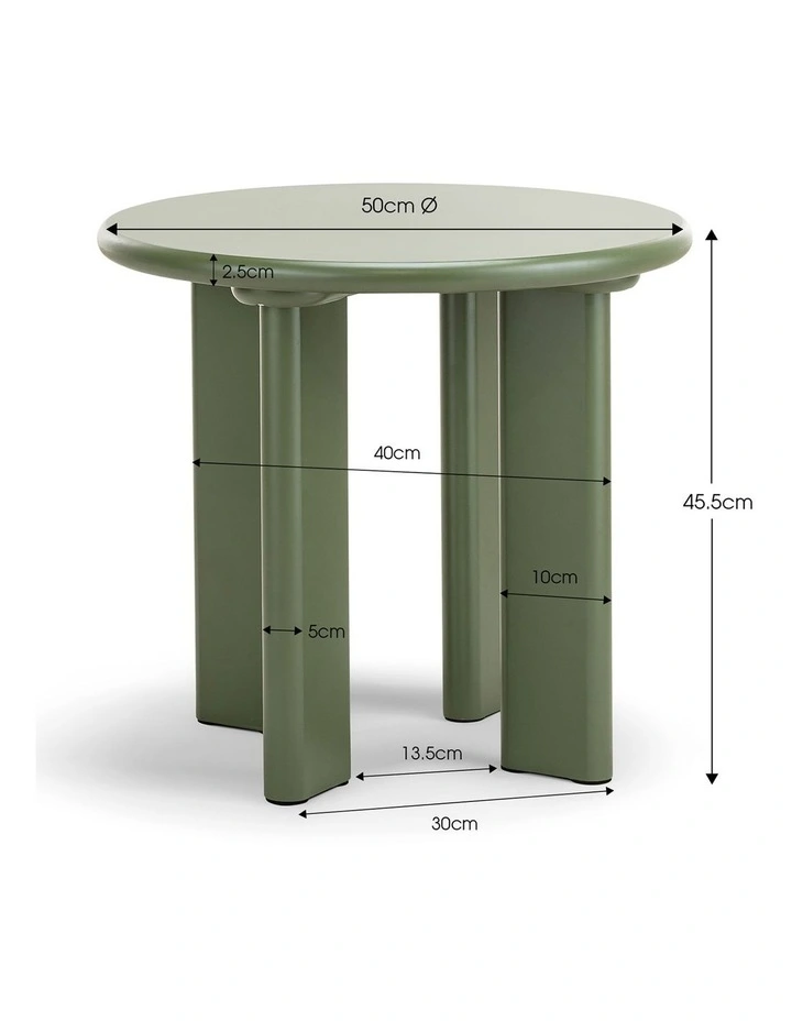 Omni Round Side Table 50cm In Olive Green image 6