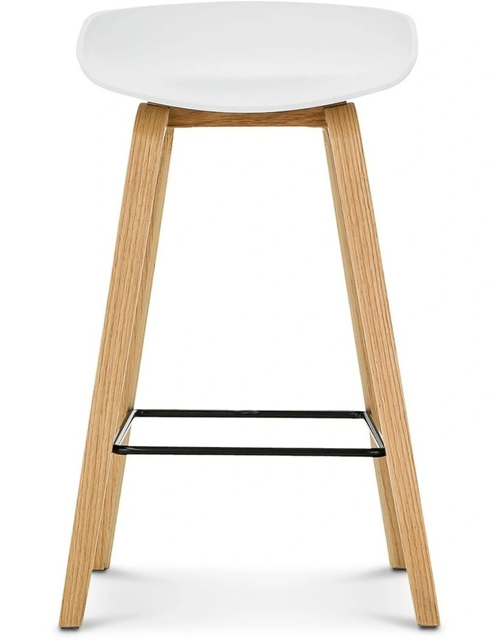 Replica Hay Bar Stools Set Of 2 In White & Natural image 2