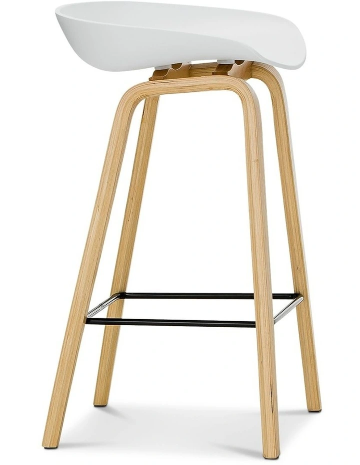 Replica Hay Bar Stools Set Of 2 In White & Natural image 3