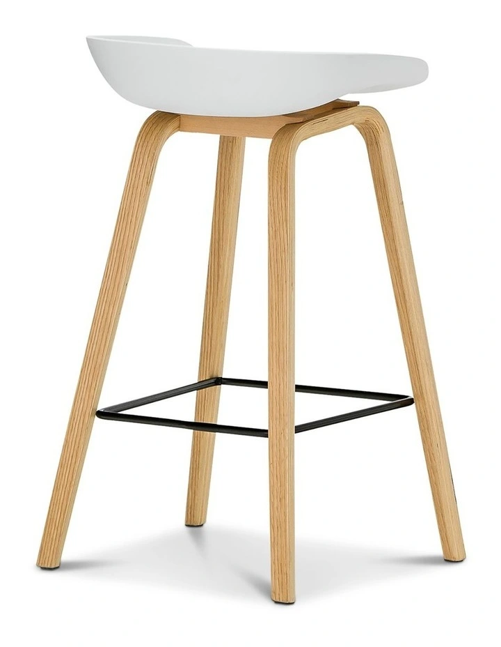 Replica Hay Bar Stools Set Of 2 In White & Natural image 4