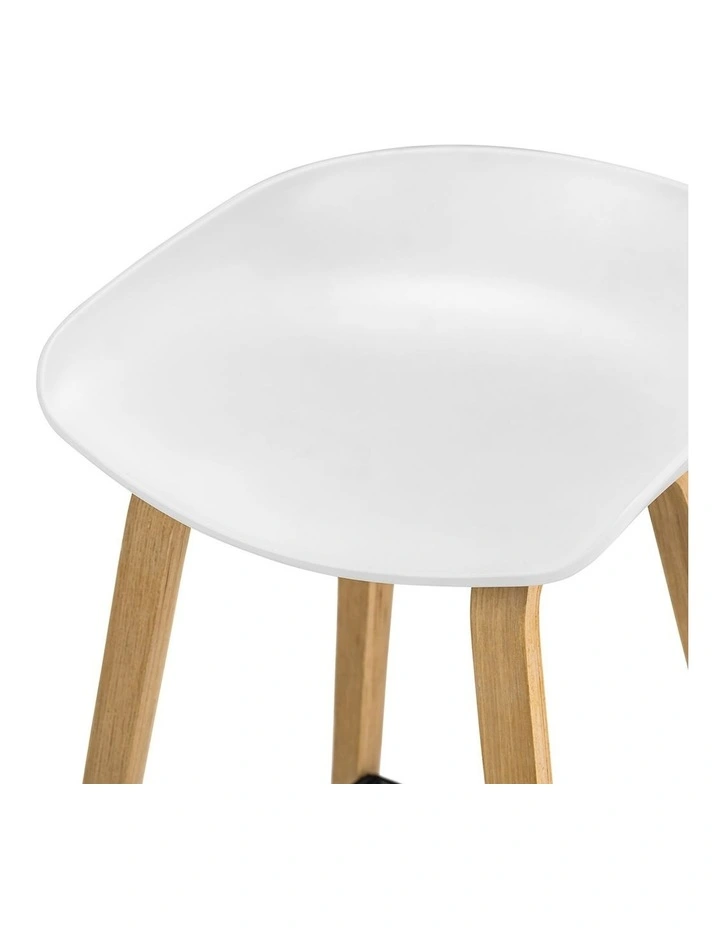 Replica Hay Bar Stools Set Of 2 In White & Natural image 5