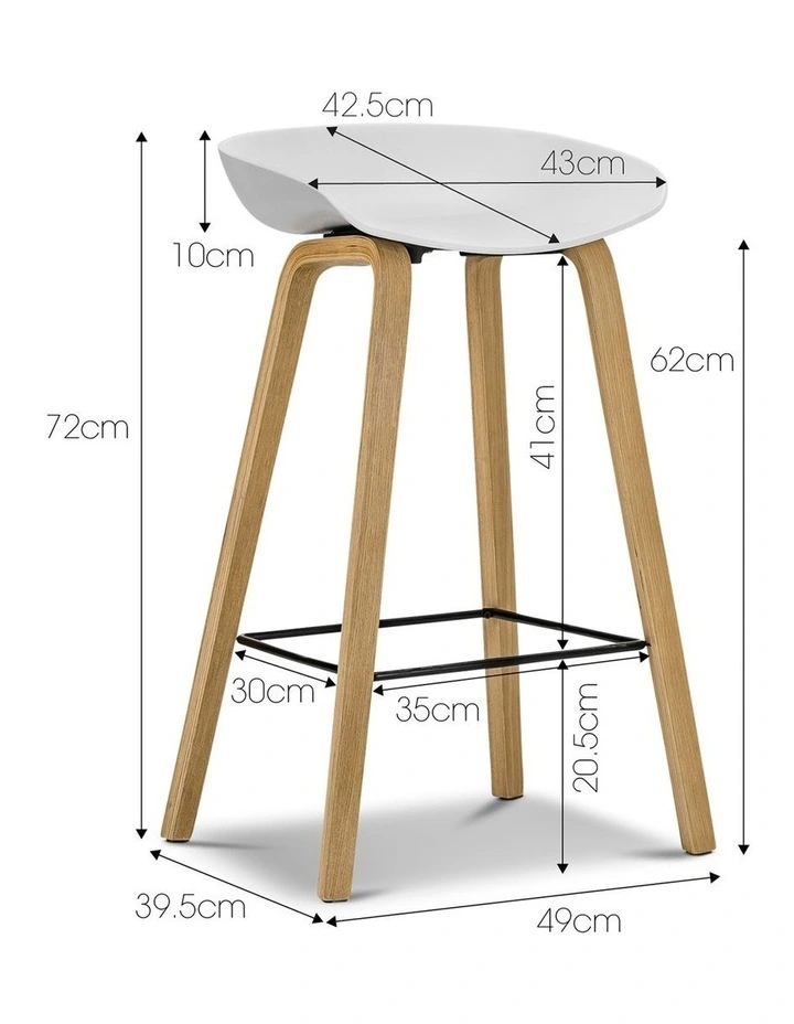 Replica Hay Bar Stools Set Of 2 In White & Natural image 6
