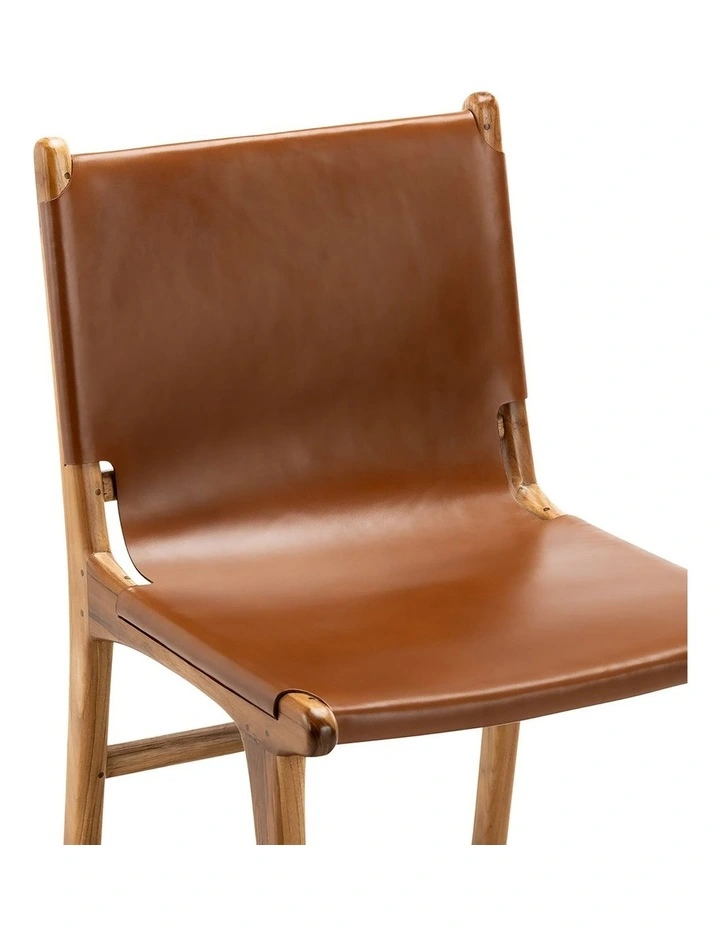 Lazie Leather Sling Dining Chair Set Of 2 in Coco Tan image 5