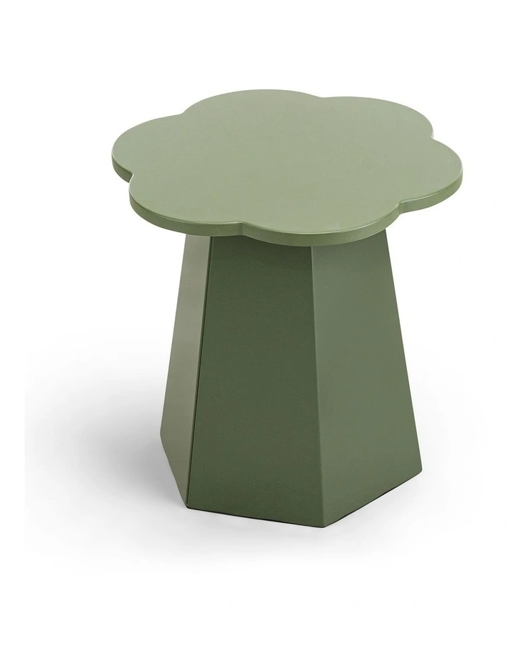 Essie Scallop Side Table In Olive Green image 1