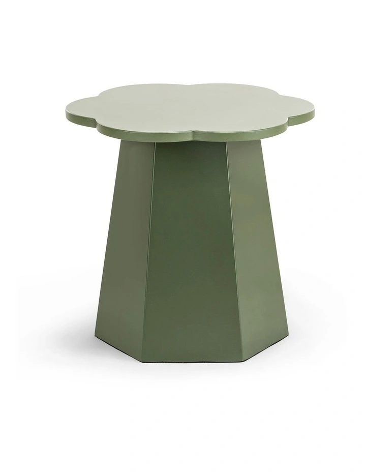 Essie Scallop Side Table In Olive Green image 2
