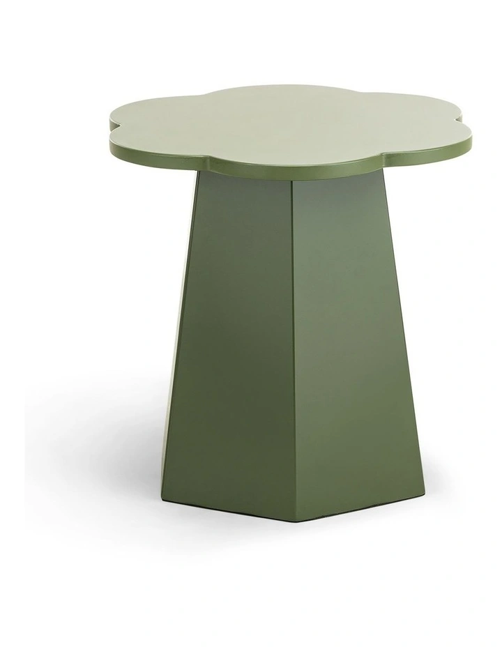 Essie Scallop Side Table In Olive Green image 3