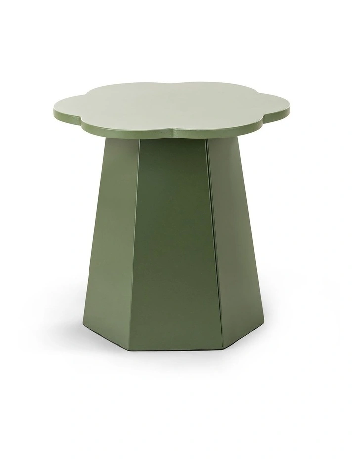 Essie Scallop Side Table In Olive Green image 4